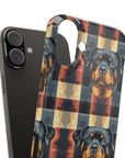 Pawsome Rottweiler Royalty Plaid Slim Phone Cases