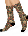 Blooming Pug Paradise Cushioned Crew Socks