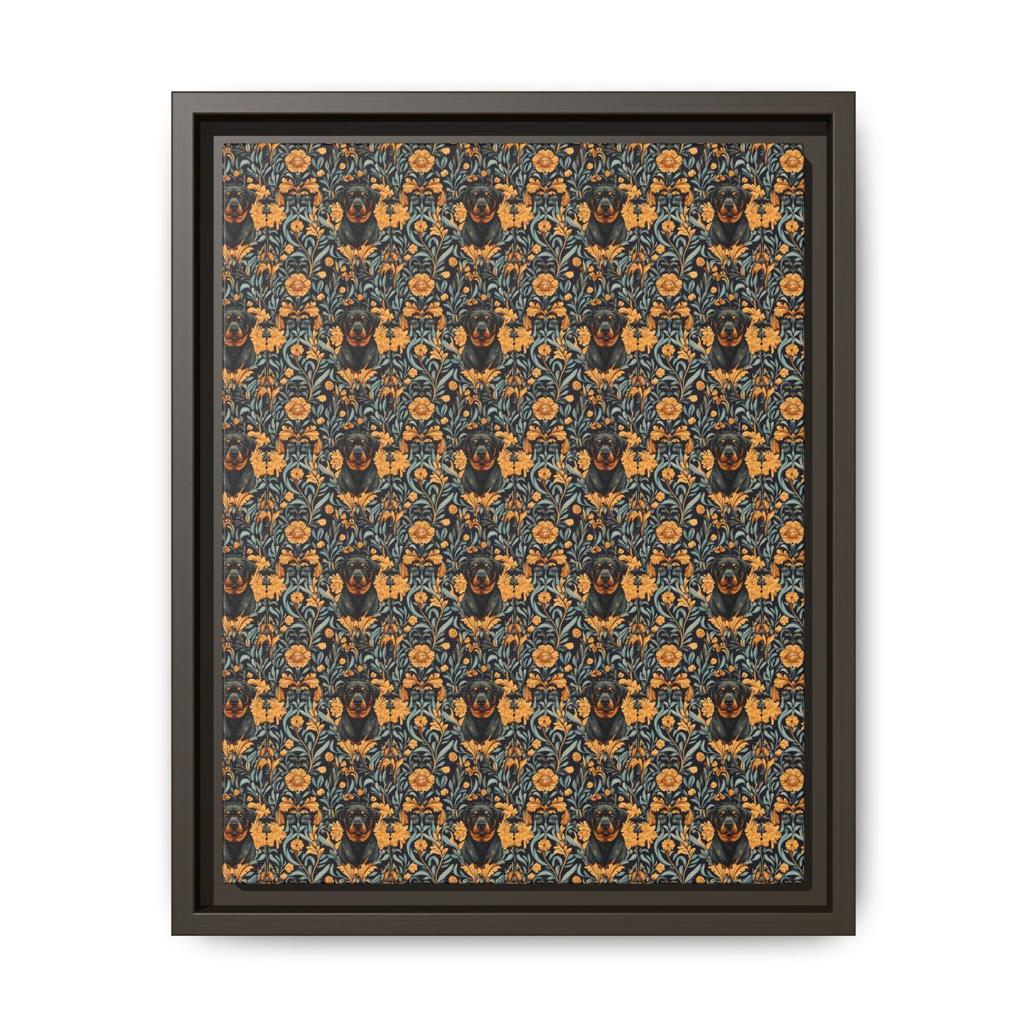 Ruffle Rottie Glamourific Matte Canvas, Framed