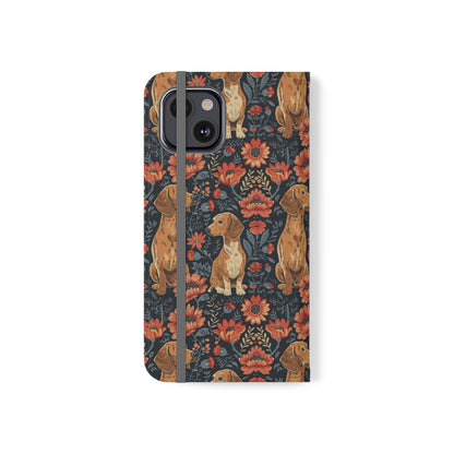 Floral Pawsome Dachsund Delight Flip Cases