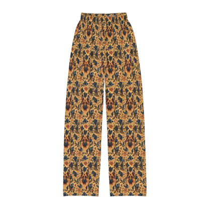 Autumnal German Shepherd Glamour Kids Pajama Pants