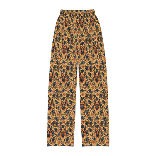 Autumnal German Shepherd Glamour Kids Pajama Pants