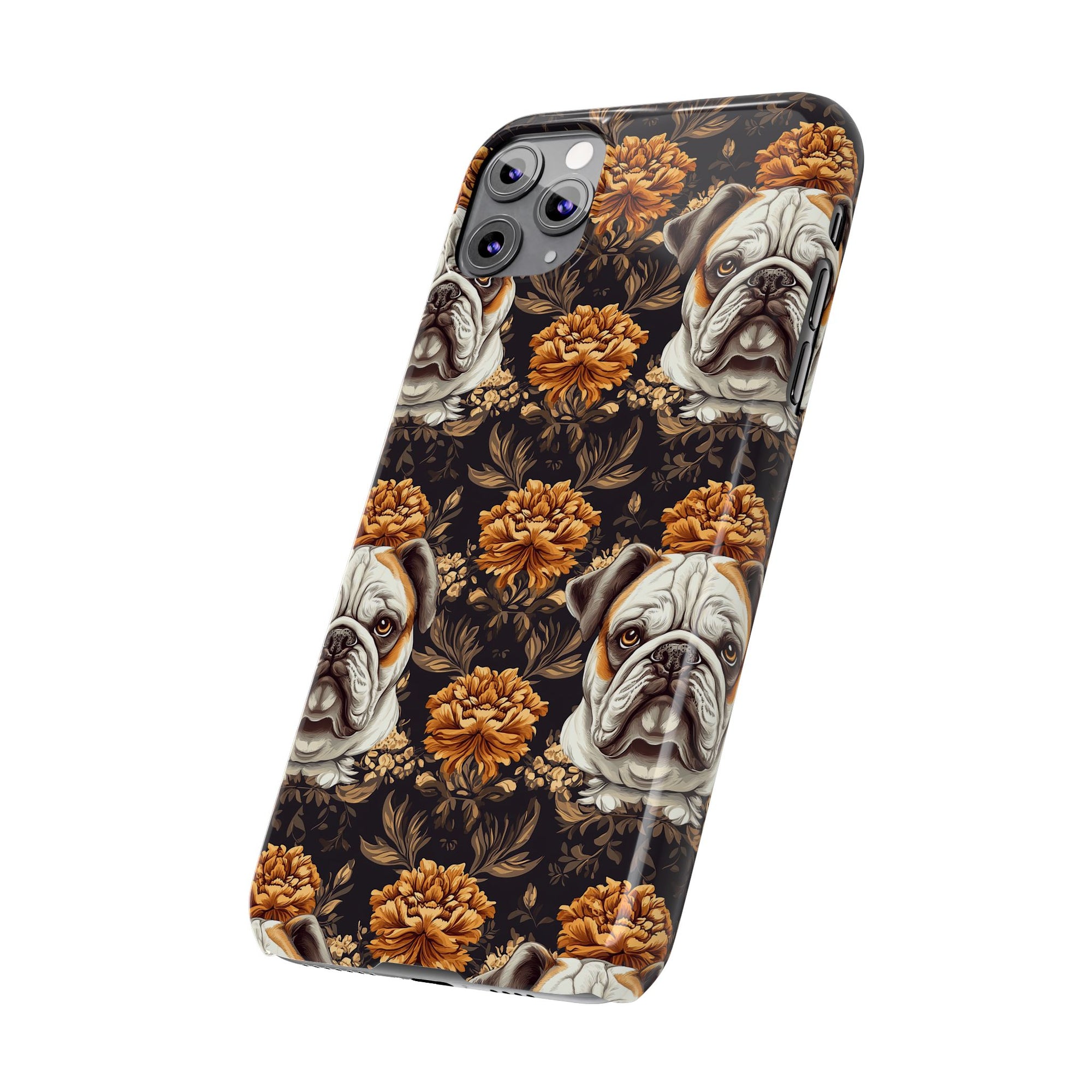 Bloomingly Bulldogistic Bouquet Slim Phone Cases