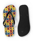 Frenchie Pop Art Pawfection Grid Flip Flops