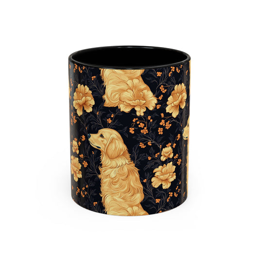 Golden Paws Floral Frenchie Accent Coffee Mug