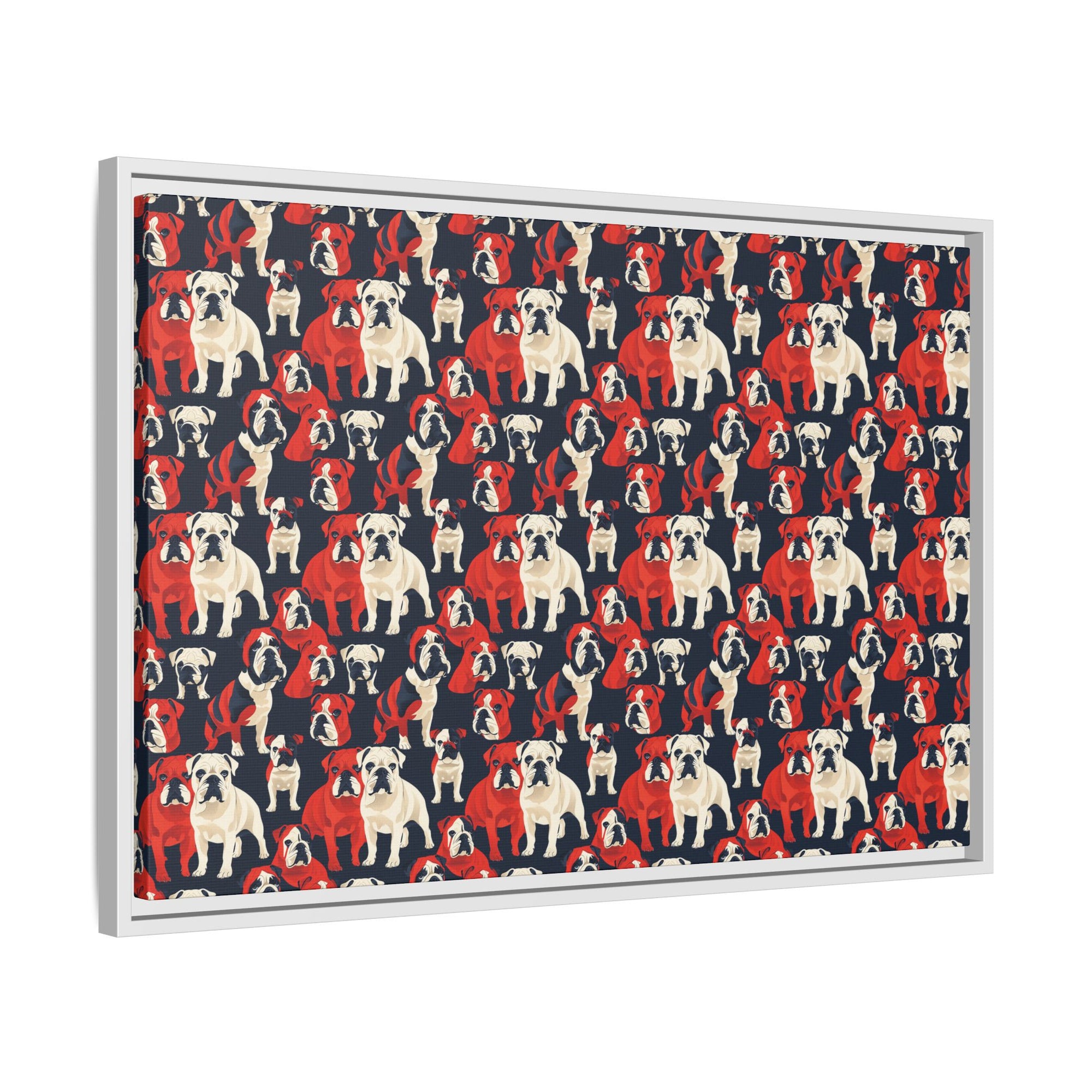 Bulldoggy Bliss Chomper Matte Canvas, Framed