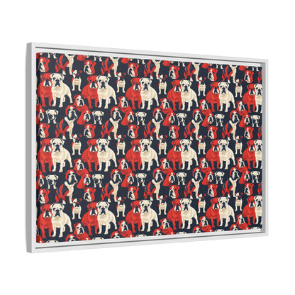 Bulldoggy Bliss Chomper Matte Canvas, Framed