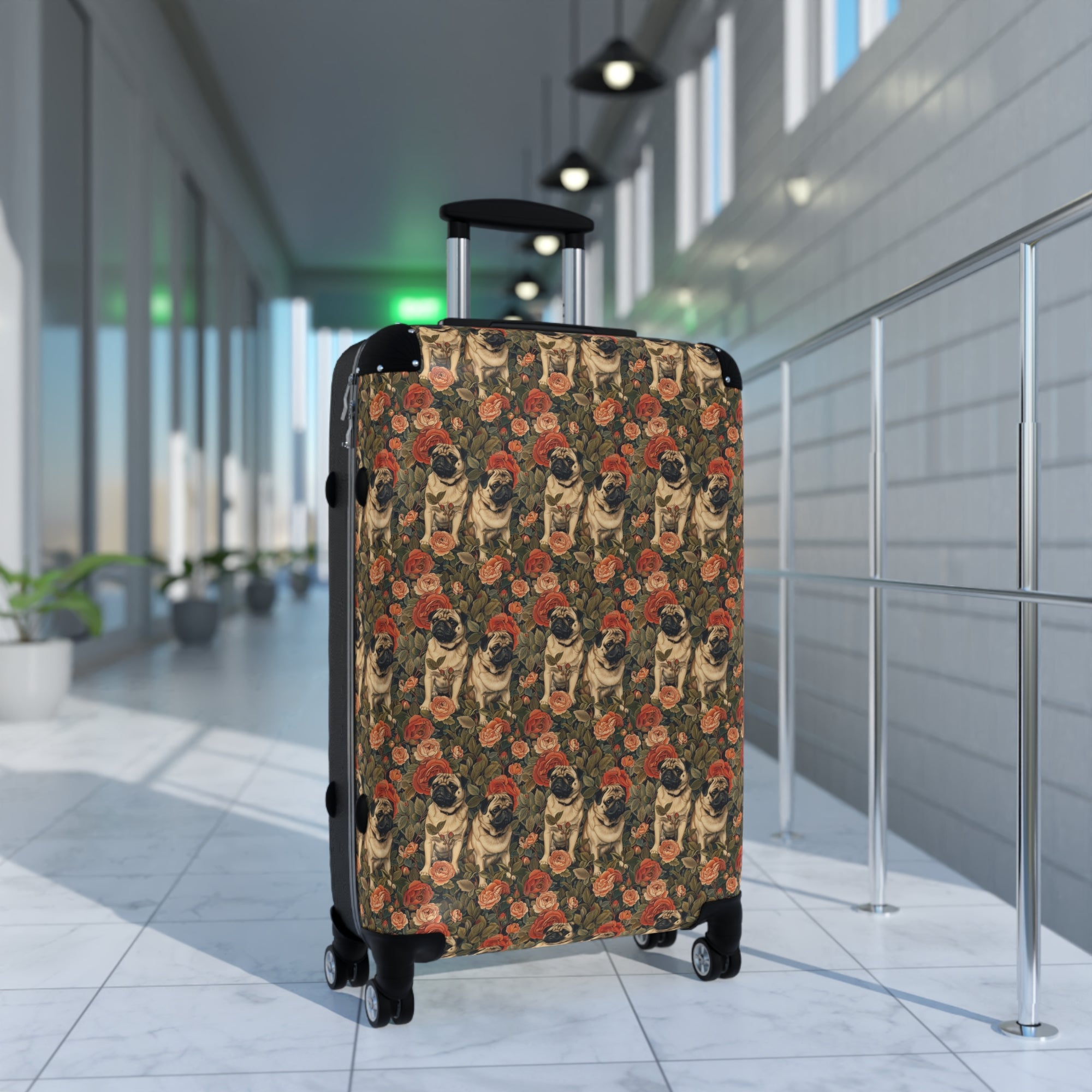 Blooming Pug Paradise Suitcase