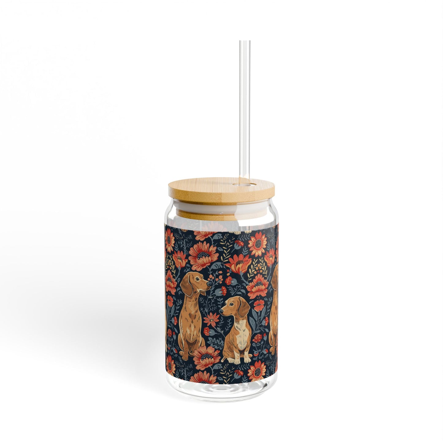 Floral Pawsome Dachsund Delight Sipper Glass