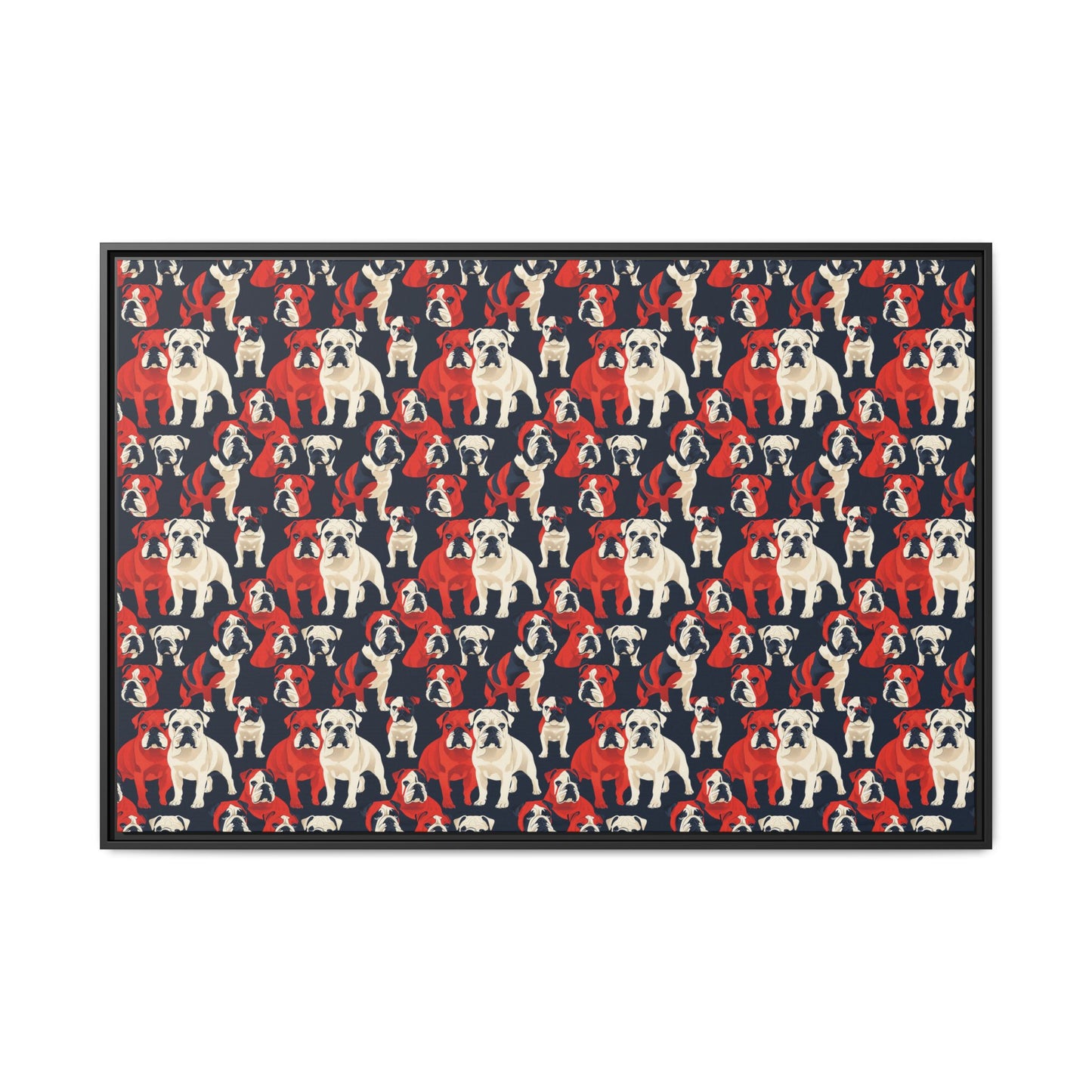 Bulldoggy Bliss Chomper Matte Canvas, Framed