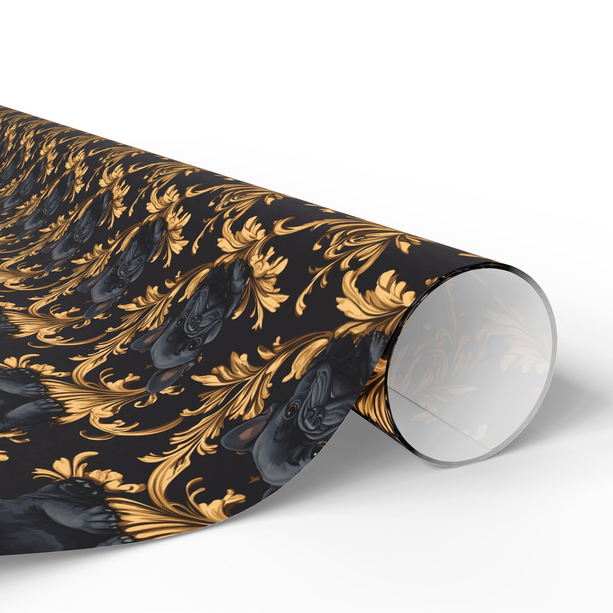 Regal Frenchie Noir Elegance Wrapping Paper