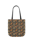 Dazzling Dachsund Blossoms & Foliage Canvas Tote Bag