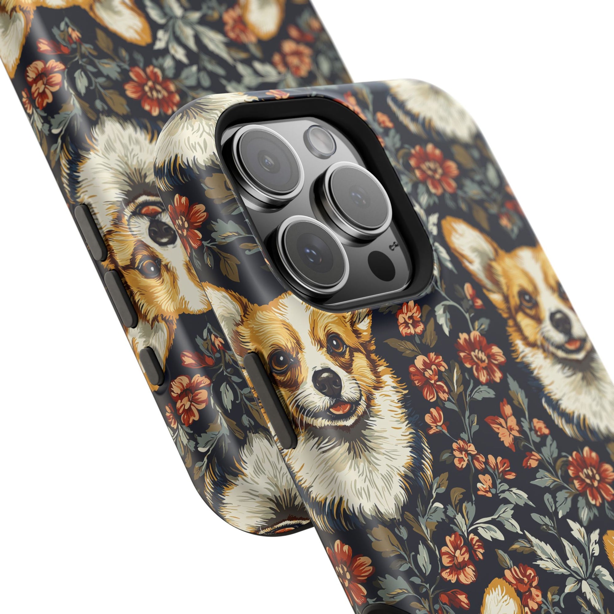 Floofy Corgi Blossom Blast Magnetic Tough Cases