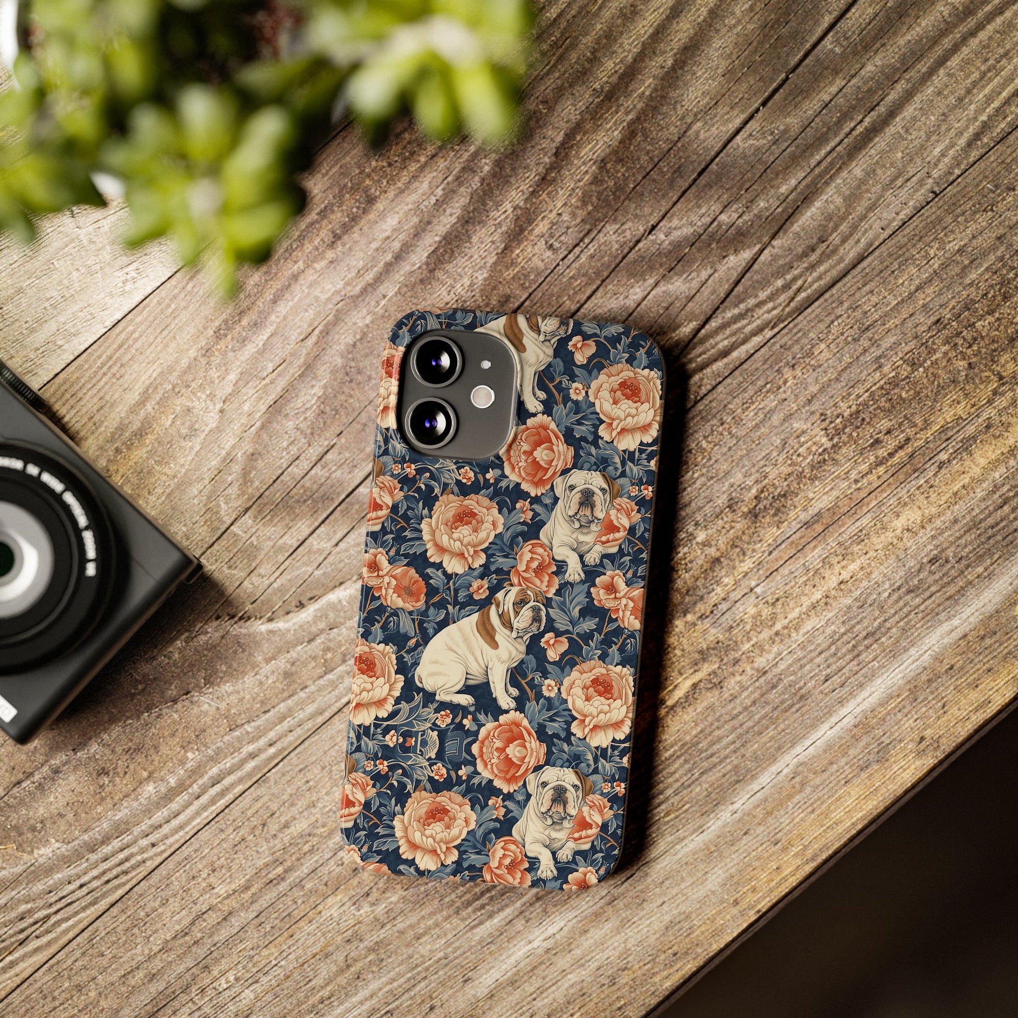 Blooming Bulldog Beauty Slim Phone Cases