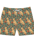 Blooming Goldie Glam Men's Mid-Length Swim Shorts