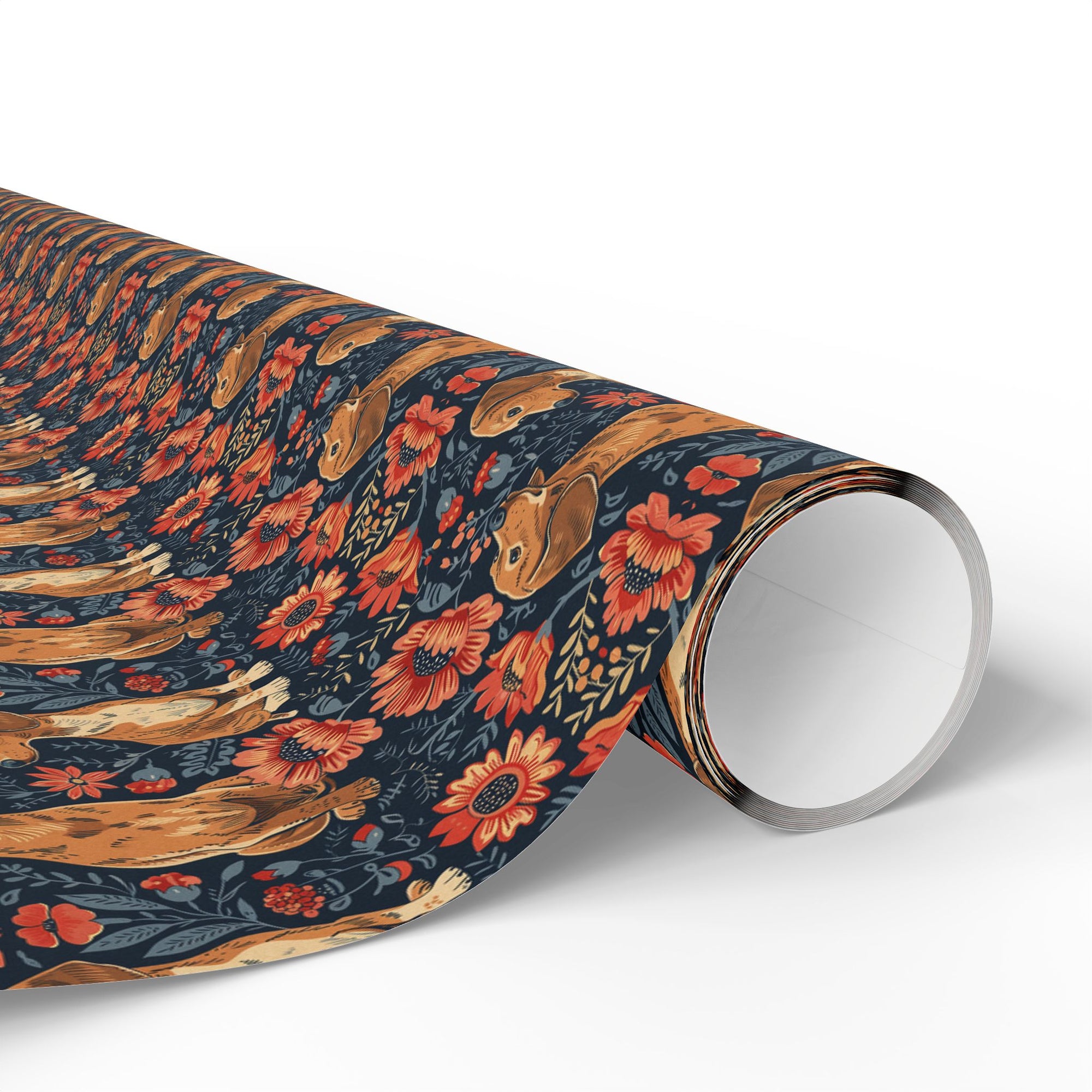 Floral Pawsome Dachsund Delight Wrapping Paper