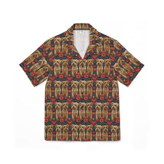 Yorkie Charm Twins Men's Hawaiian Camp Shirt