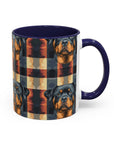 Pawsome Rottweiler Royalty Plaid Accent Coffee Mug