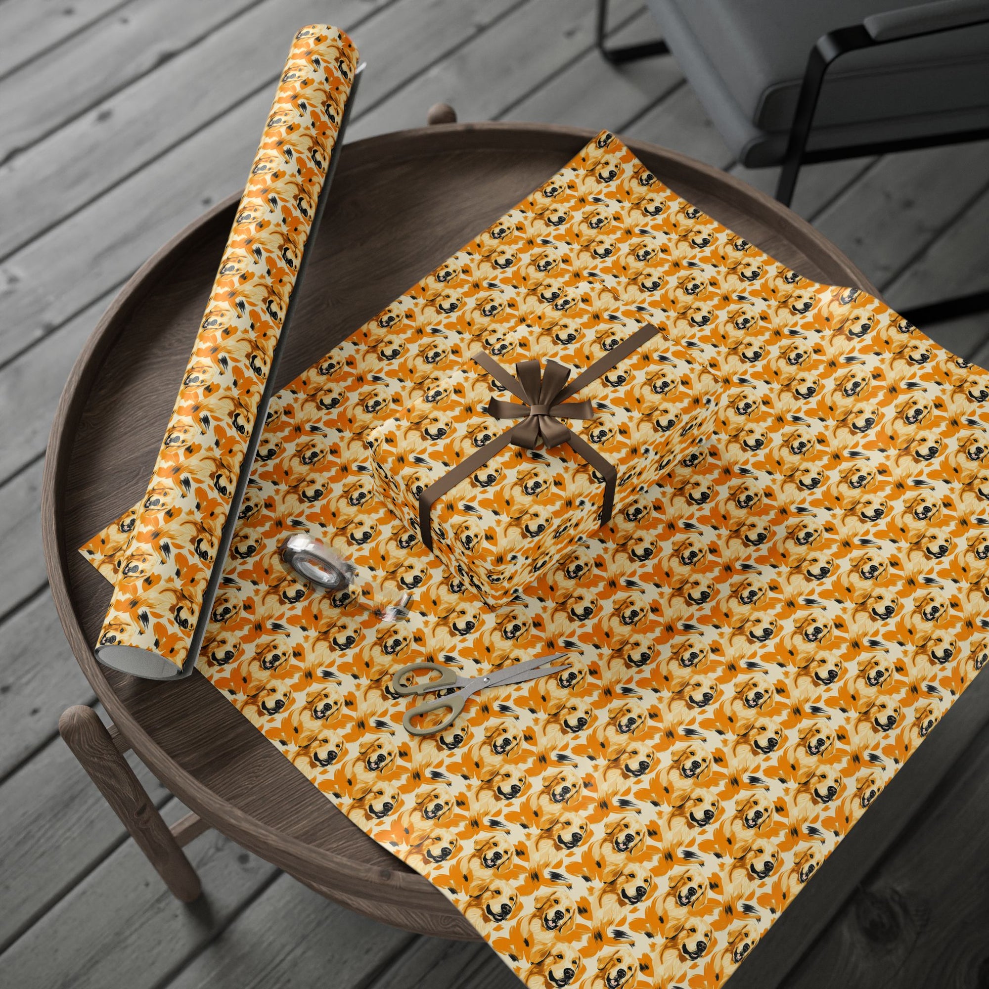 Golden Glitz &#39;n Glamour Woofwear Wrapping Paper