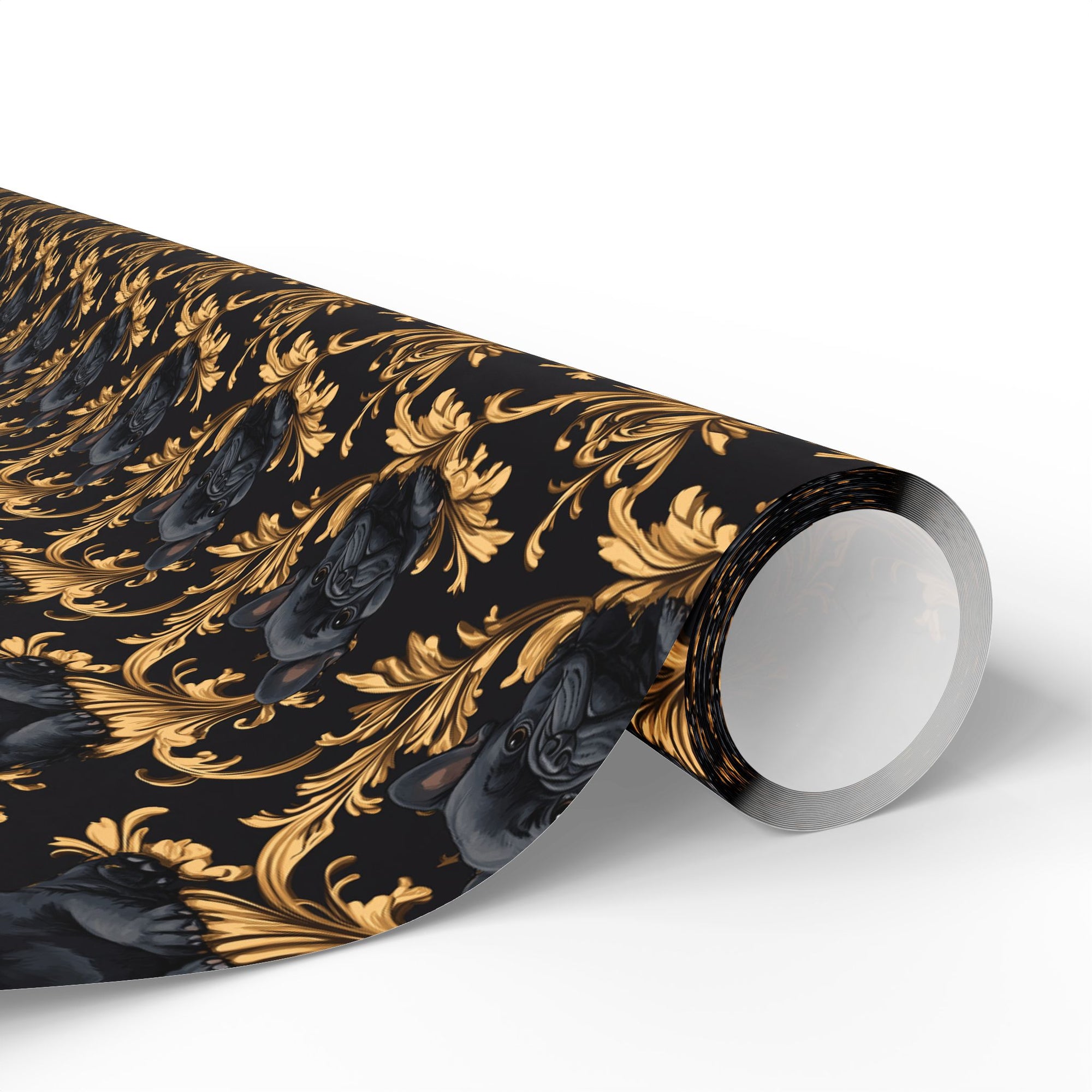 Regal Frenchie Noir Elegance Wrapping Paper