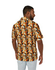 Golden Woof Abstract Glamour Men's Hawaiian Camp Shirt