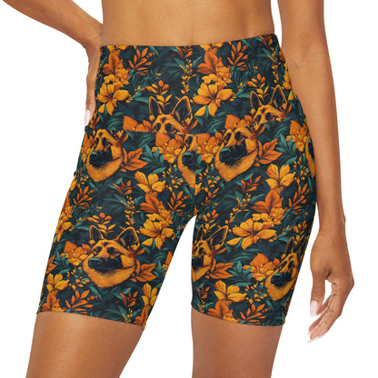 Safari Shepherd Strut High Waisted Yoga Shorts