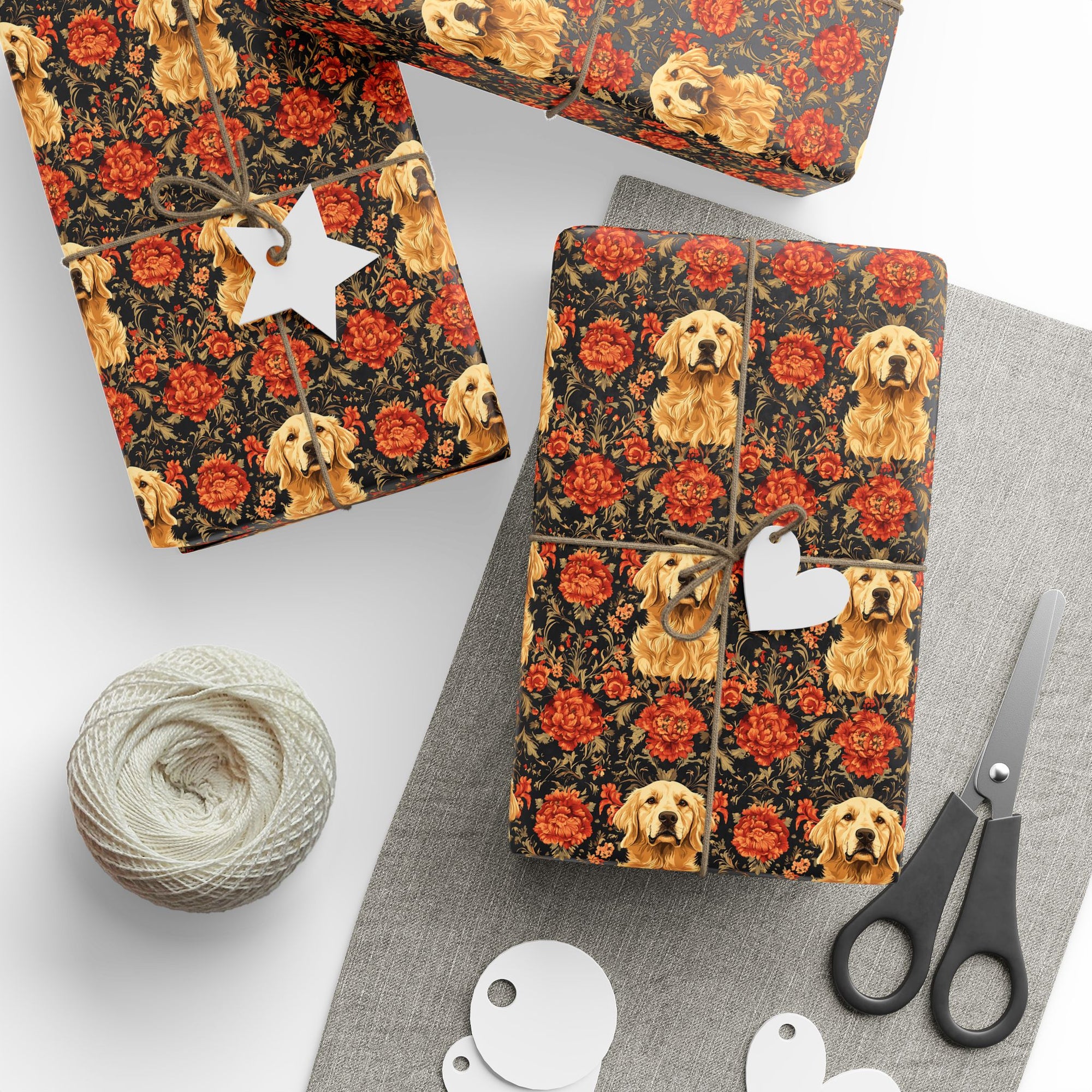 Golden Pawsatronic Tapestry Wrapping Paper