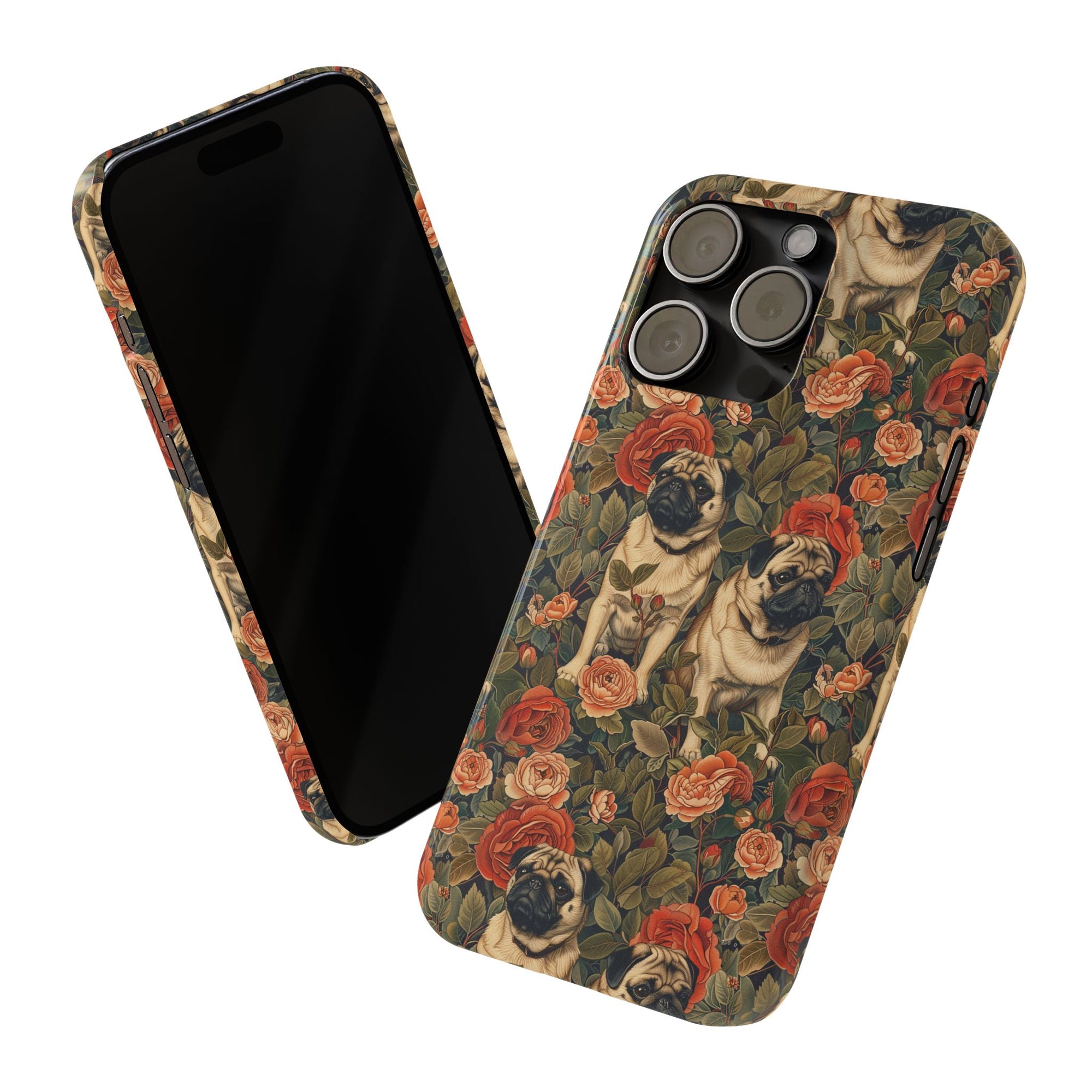 Blooming Pug Paradise Slim Phone Cases