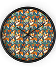 Corgi Carnival Couture Wall Clock