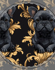 Regal Frenchie Noir Elegance Ceramic Coaster