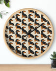 Whimsical Dachsund Dreamcatcher Wall Clock