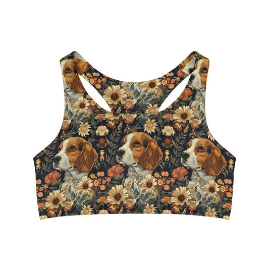 Beagle Blossoms Seamless Sports Bra