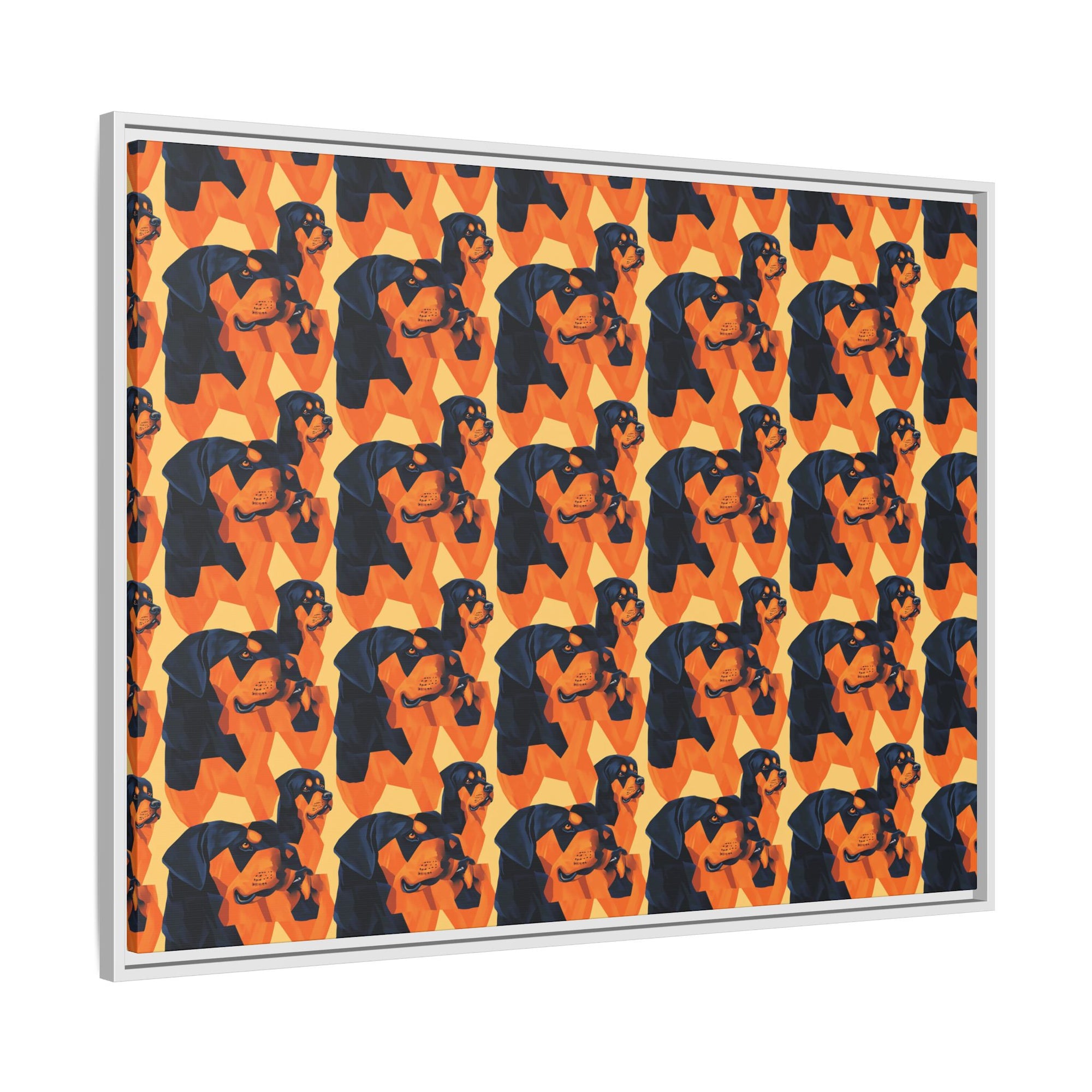 Rottweiler Chic Pawsitivity Matte Canvas, Framed