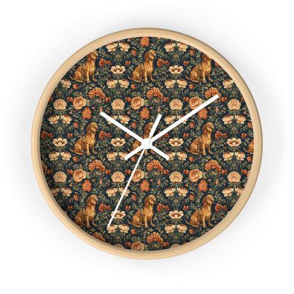 Dazzling Dachsund Blossoms & Foliage Wall Clock