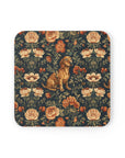 Dazzling Dachsund Blossoms & Foliage Cork Back Coaster