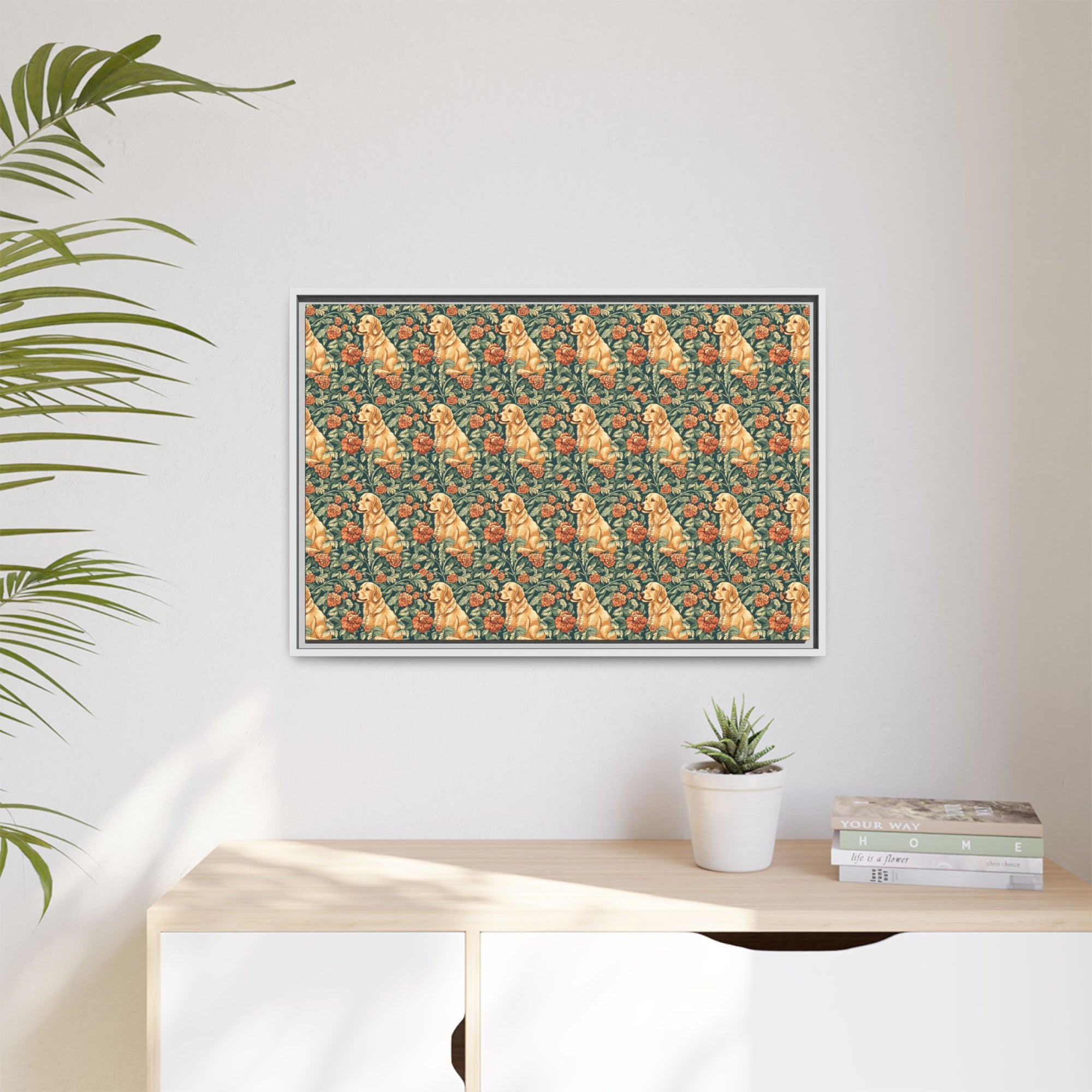 Blooming Goldie Glam Matte Canvas, Framed