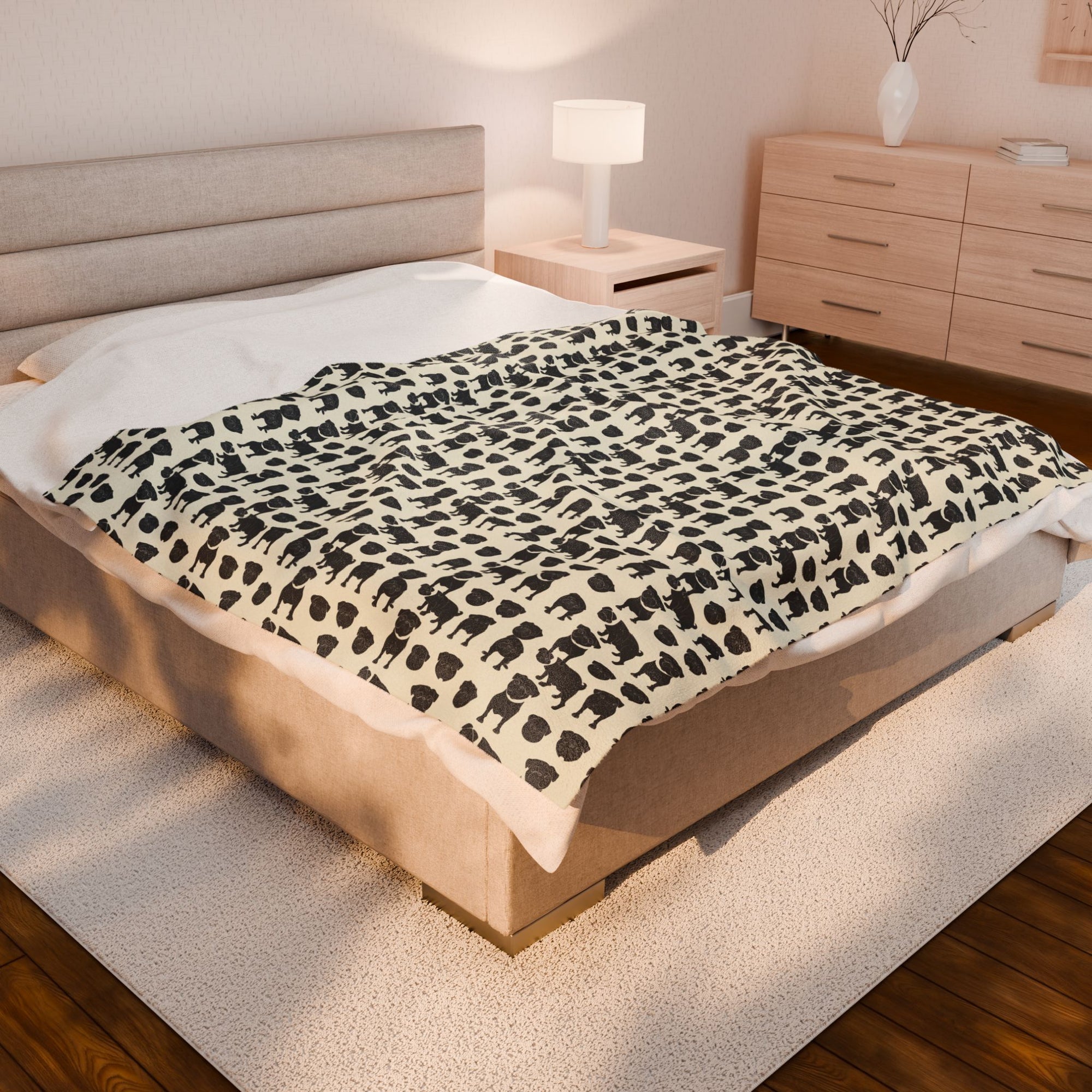 Puggie Pout Perfection Velveteen Plush Blanket