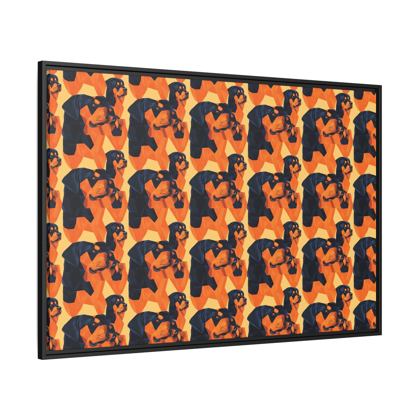 Rottweiler Chic Pawsitivity Matte Canvas, Framed