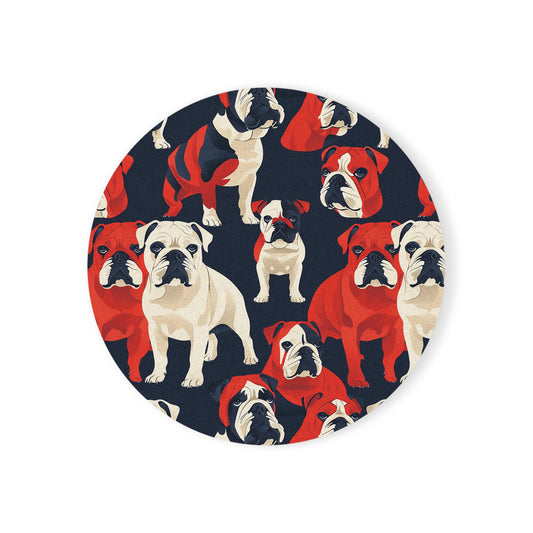 Bulldoggy Bliss Chomper Cork Back Coaster