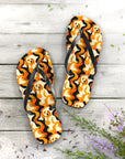 Golden Woof Abstract Glamour Flip Flops