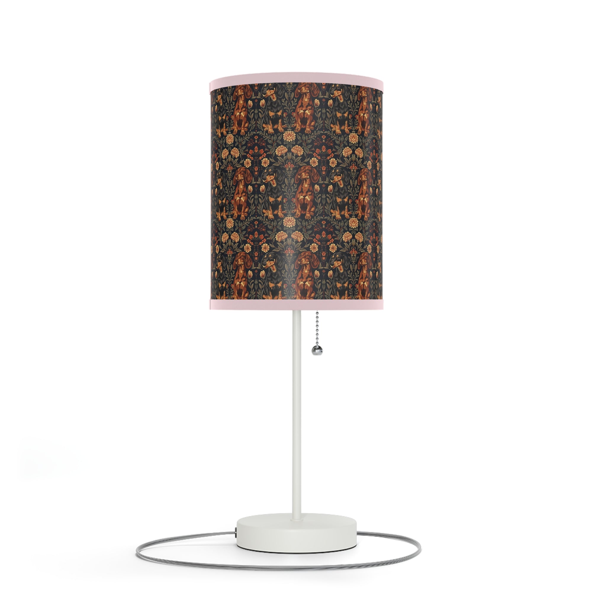 Dapper Dachshund Embroidery Elegance Lamp on a Stand