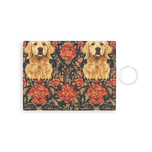 Golden Pawsatronic Tapestry Leather Card Holder