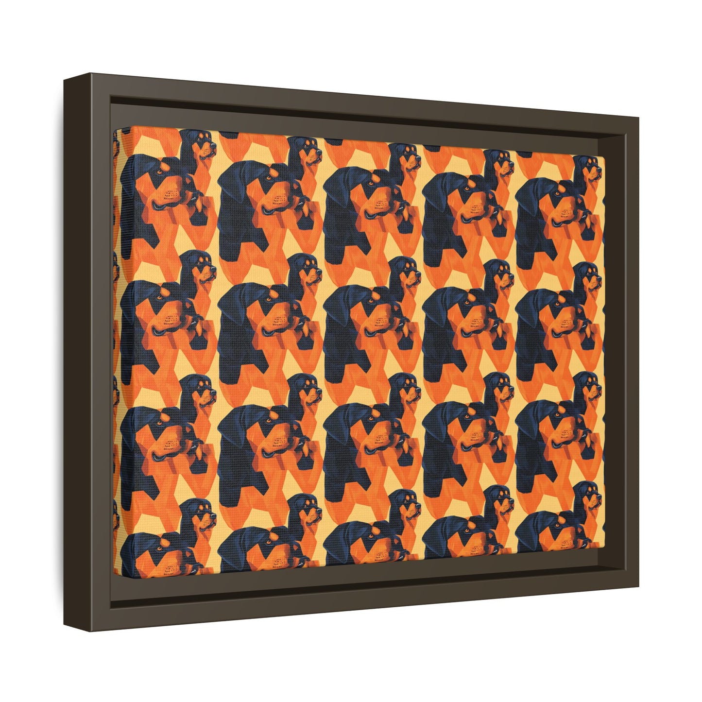 Rottweiler Chic Pawsitivity Matte Canvas, Framed