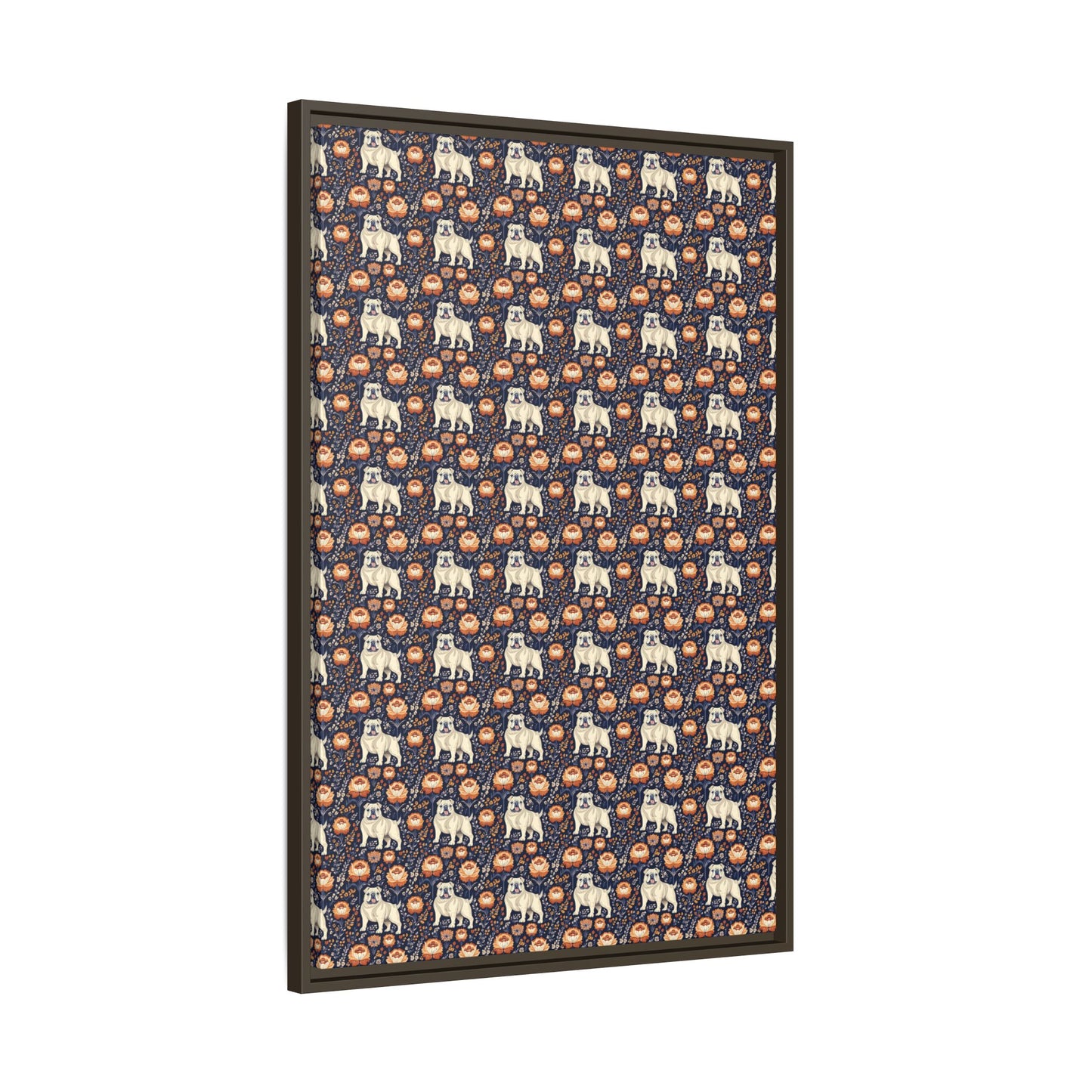 Bulldog Blossom Bonanza Matte Canvas, Framed