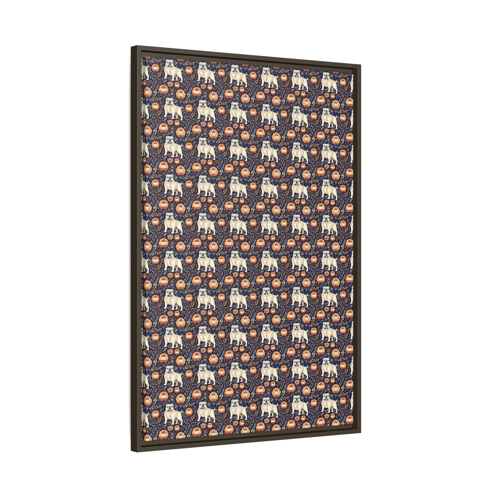 Bulldog Blossom Bonanza Matte Canvas, Framed