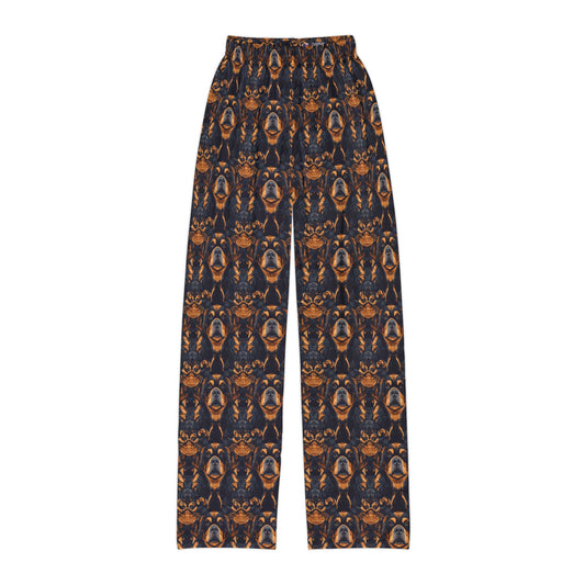 Modern Rottweiler Royalty Kids Pajama Pants