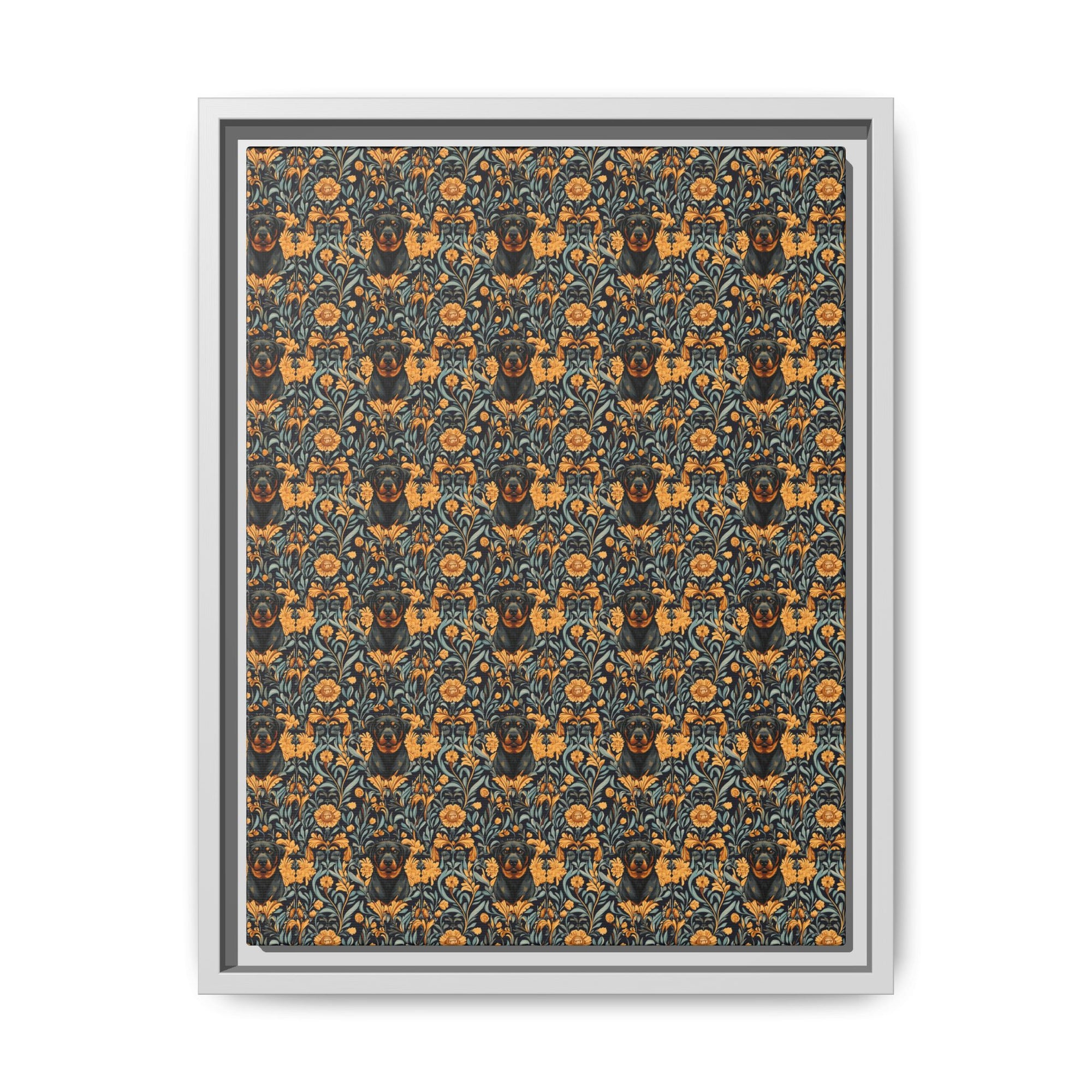 Ruffle Rottie Glamourific Matte Canvas, Framed