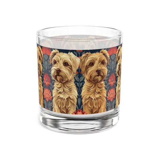 Yorkie Charm Twins Rocks Glass