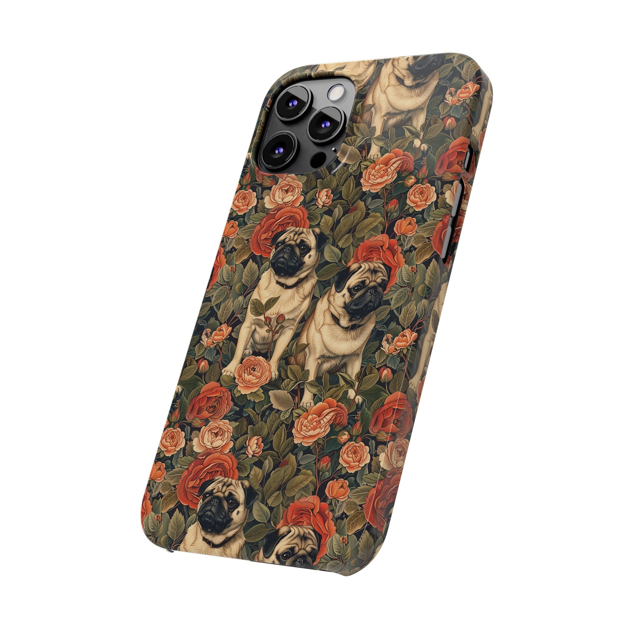 Blooming Pug Paradise Slim Phone Cases