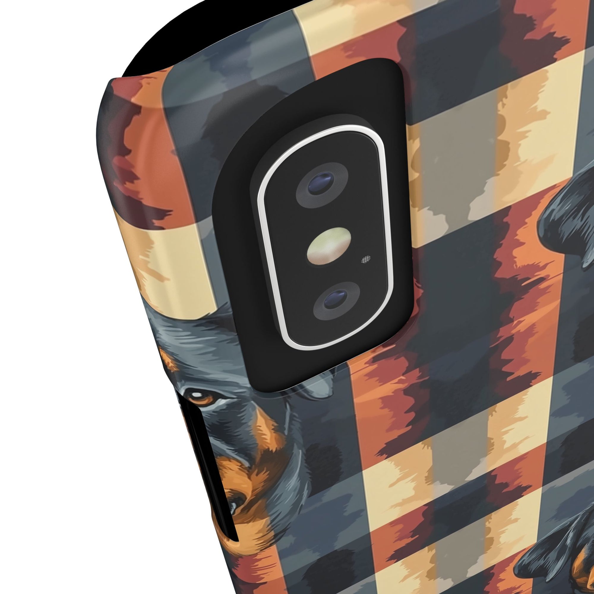 Pawsome Rottweiler Royalty Plaid Slim Phone Cases